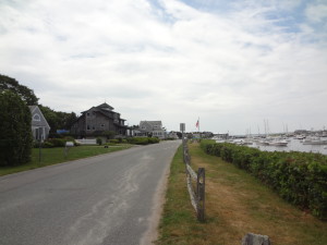 Harbor road alongside chapel