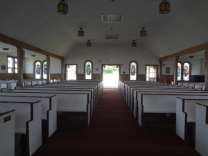 View from altar to back of chapel